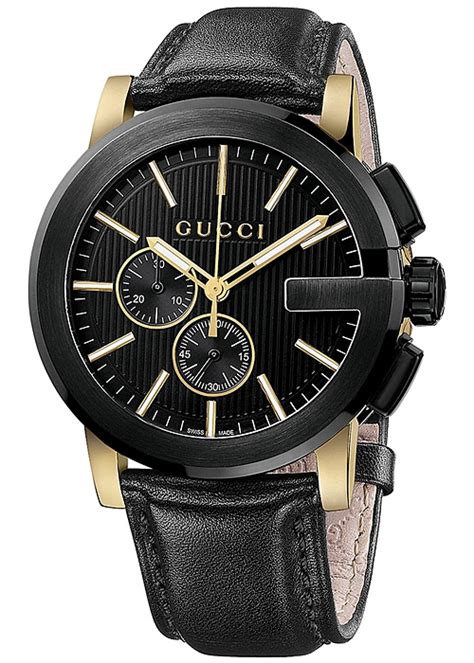 black leather gucci watch and gold gucci watch|Gucci men watches clearance.